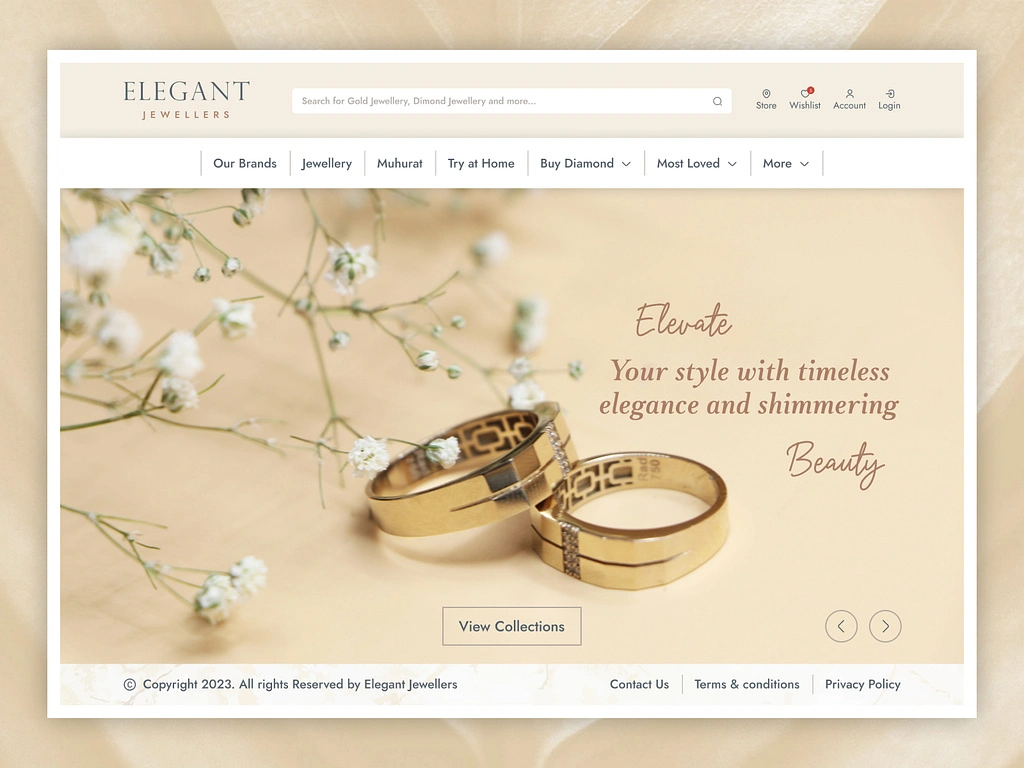 Jewelry Shopping Web UI Design