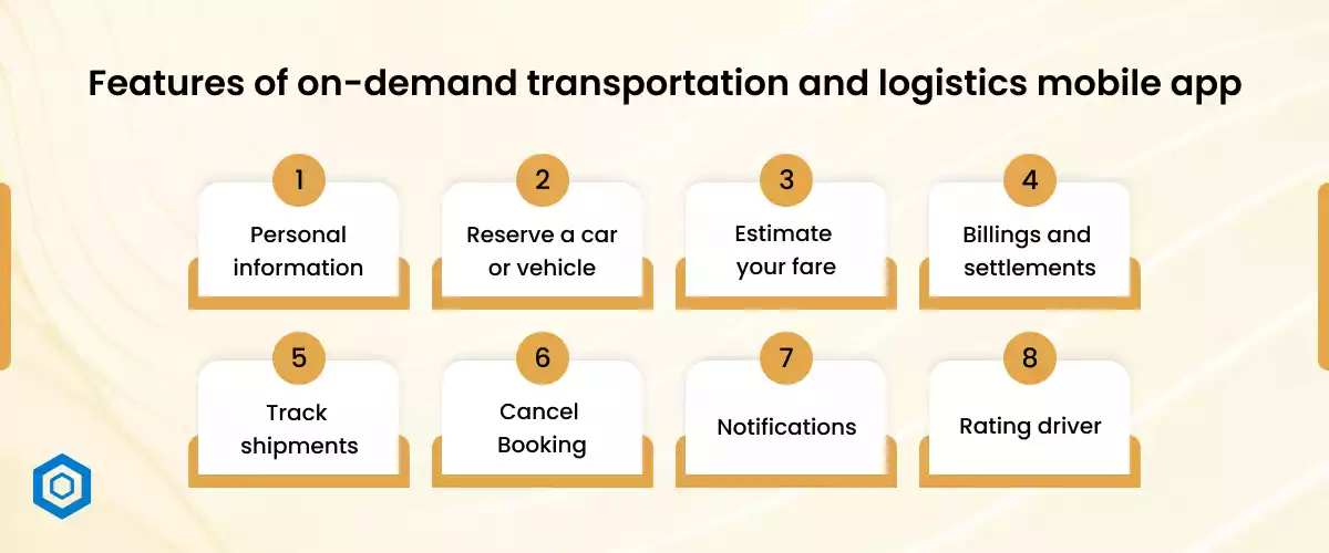 Features of on-demand transportation and logistics mobile app