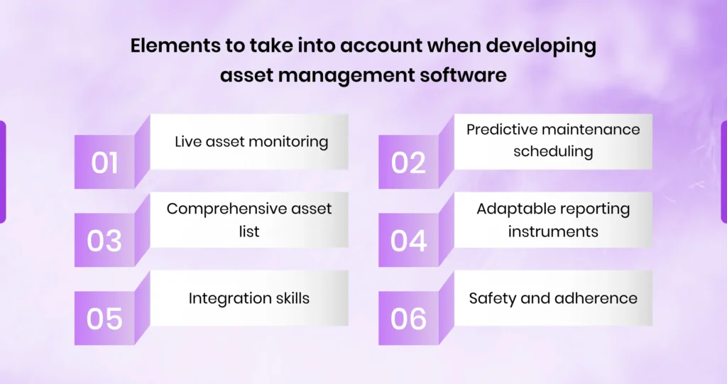 Elements to take into account when developing Asset Management Software Development guide